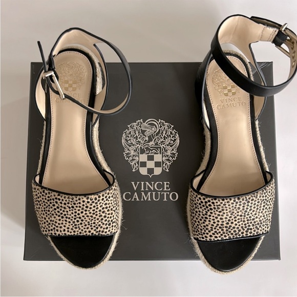 Vince Camuto Kathalia Sandal Espadrille in Natural Spotted Haircalf - Picture 9 of 11